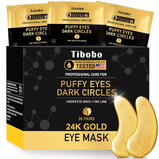 [BRSROCQZCN4AICLK] Under Eye Patches (36 Pairs) - 24K Gold Eye Masks Enriched with Abundant Collagen for Dark Circles, Puffy Eyes, Wrinkles - Gifts for Women Skin Care - Vegan & USA Tested