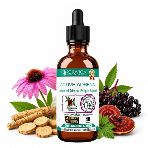 [BRSWECQRC4BBA3TX] Rejuvica Health Active Adrenal - Advanced Adrenal Support Tincture - Liquid Delivery for Better Absorption - Ashwagandha, B-Vitamins, Magnesium and More