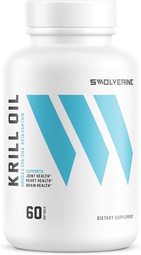 [BRSW2AIOCMDQID3A] Swolverine Krill Oil | 500mg of Krill Oil & Astaxanthin, Omega-3s, EPA & DHA, Fast Absorbing, Joint Relief, Heart Health (60 Servings)