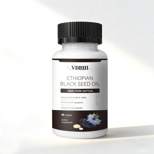 [BRSRGALQC4FWKADA] Organic Ethiopian Black Seed Oil Softgels, 60 Count - Cold-Pressed, Naturally Occurring Thymoquinone, Plant-Based Supplement