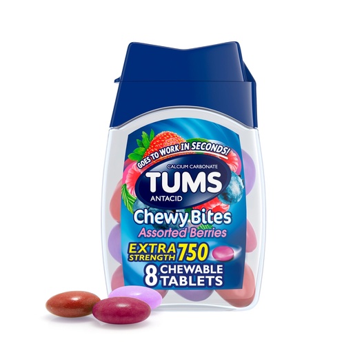 [BRSRMCYDOV7GAAI2] TUMS Chewy Bites Chewable Antacid Tablets - 8 ct
