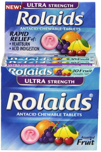 [BRSWIFYZAQGGOFDK] Rolaids Ultra Strength Tablets, Fruit, 10 Count (Pack of 12)