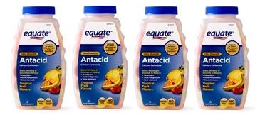 [BRSWGAIHOF5BMADH] Equate Antacid Tablets, Ultra Strength Tropical Fruit Flavors Chewable Tablets, 1000 mg, 160 Count (Pack of 4)
