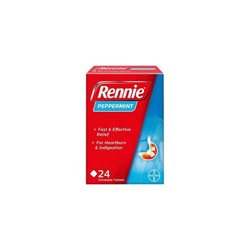 [BRSWIYQ6OINBQF3G] Rennie Peppermint 24 Tablets