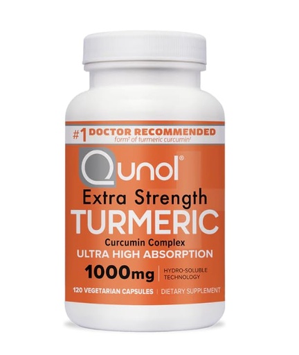 [BRSRMELYDEPQAHTP] Qunol Extra Strength Turmeric Dietary Supplement, Supports Healthy Inflammation Response, 1000mg, 120 Vegetarian Capsules