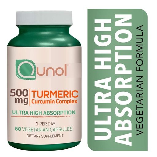 [BRSWYBQ2AANRMAAY] Turmeric Curcumin 500mg Vegetarian Capsules, Qunol Ultra High Absorption, Supports Healthy Inflammation Response, Joint Support, Dietary Supplement, Extra Strength Formula (60 Count)