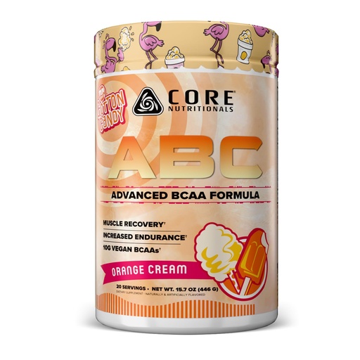 [BRSRGZL4ARYWEHLG] Core Nutritionals ABC Advanced BCAA Supplement | Amino Acid Recovery Blend | with Glutamine, Beta Alanine, Citrulline Malate | 20 Servings (Fun Sweets Orange Cream)