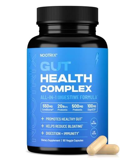 [BRSROALYAEGWEHTX] Nootrix Gut Health Complex Supplement | Probiotics for Gut Health, Colon Cleanse & Bloating Relief | Promotes Healthy Digestion | Digestive Enzymes, Postbiotics & Prebiotics | 90 Capsules