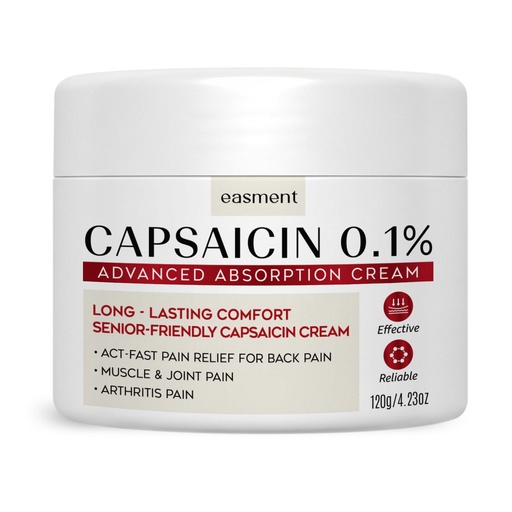 [BRSRYZL3DMBQO23Z] Capsaicin Pain Relief Cream 0.1% – Topical Analgesic Cream for Temporary Relief of Minor Muscle & Joint Aches and Pains – Fast-Absorbing Warming Formula with Arnica, Aloe & Chamomile, 4.23 oz