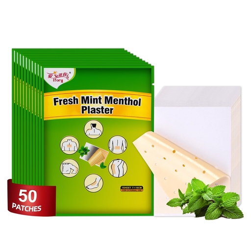 [BRSREFQ6PN7GGETU] 50 PCS Mint Menthol Capsaicin Patches (S (3.94" * 2.76") 50 Count) Hot Capsicum Patch