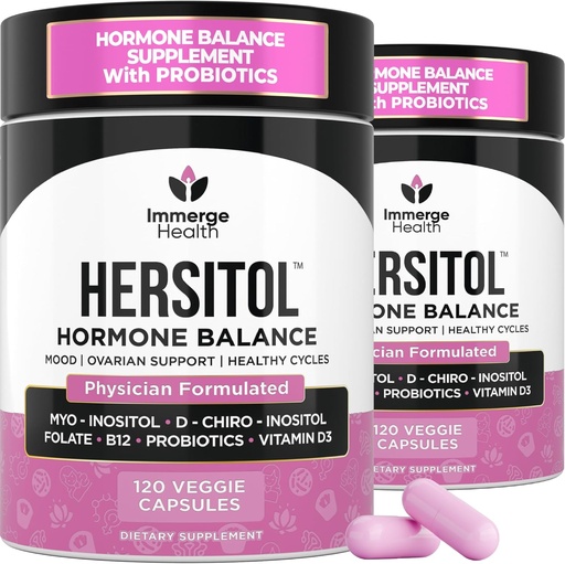 [BRSRAAQOCUPBUYI7] Hormone Balance for Women, PCOS, Ovarian Support, Fertility, Menstrual Cycle | Myo-Inositol & D-Chiro Inositol Supplement 40:1 Ratio With Folic Acid, B12 & Probiotics | Female Vitamins 240 Capsules