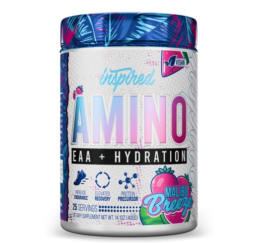 [BRSRGFI6BUMBOFLK] Inspired Amino Essential Amino Acids Powder + Hydration | Vegan EAA and BCAA Powder | EAAs + BCAAs + Amino Energy Supplement plus Coconut Water + Hyaluronic Acid + Aquamin Sea Minerals (Malibu Breeze)