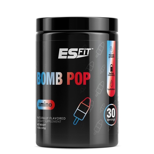 [BRSRMBL3AEFWCCQ7] Amino Powder - Pre and Post Workout with Electrolytes - BCAA 2:1:1 Ratio, Amino Acids, Superior Taste, Tested and Certified, Bomb Pop, 30 Servings