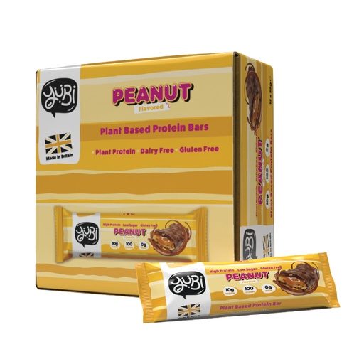 [BRSRMHQBAUBAYFLL] YuBi Bars - Peanut Protein Bars - 100 Calories, 10g of Protein, 0g of Sugar, Low Carb, Palm Oil Free/Non-GMO, Gluten Free, Dairy Free, Healthy Snack, Non-GMO - 14.8oz (12 Pack, Peanut)