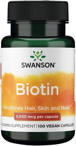 [BRSWIYD7AB7GGDLA] Swanson Biotin Witamina B7 5000 µg 100 kapsułki