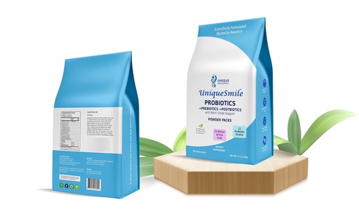 [BRSRGZIFDJ5GGEL7] UniqueSmile™ Oral Probiotics - 12 Strain Probiotic with Prebiotics & Postbiotics for Gum Health, Fresh Breath, Dental Care - 30 Stick Packs