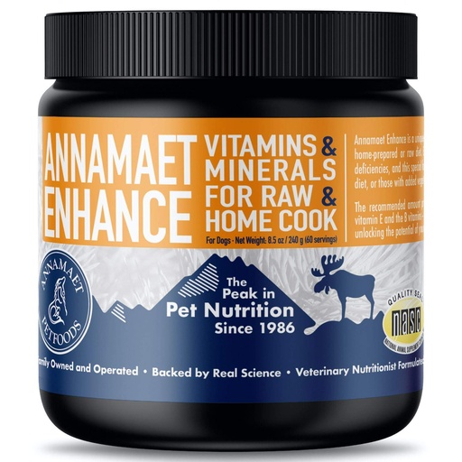 [BRSWYAAPOQCWK2QY] Annamaet Enhance Vitamin and Mineral Supplement for Raw and Home Cook Meals for Dogs, 8.5-oz jar,Off White