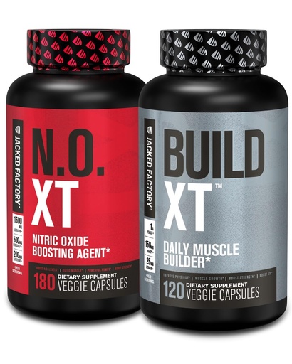 [BRSROBQ5DJ6GOYDO] Jacked Factory Muscle Builder Supplement Stack - Build-XT Muscle Builder & N.O. XT Nitric Oxide Boosting Agent for Dual Support (60 Day Supply)