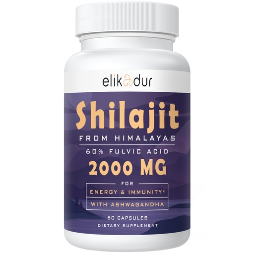 [BRSROFLQOIAWC3A2] 2000 MG Shilajit Supplement,Shilajit Resin Organic,Shilajit Capsules,100% Pure Shilajit with 85+ Trace Minerals & 60% Fulvic Acid,Boost Energy & Immunity,Vegetarian,Natural,60 Capsules