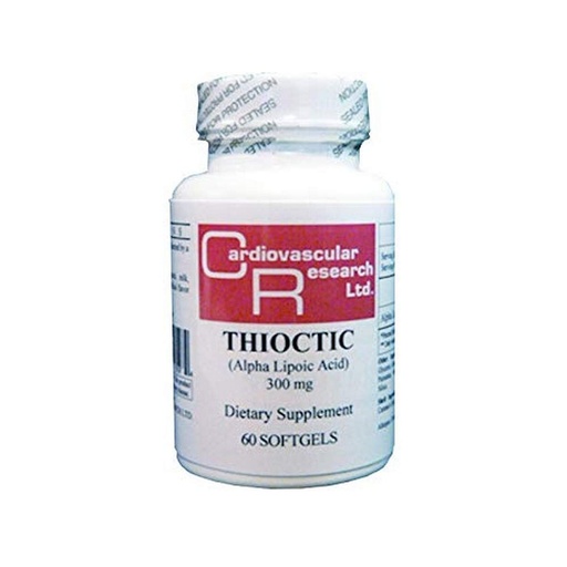 [BRSWGFADCEPRG2DU] Cardiovascular Research Thioctic Alpha Lipoic Acid 300 Mg, White, 60 Count