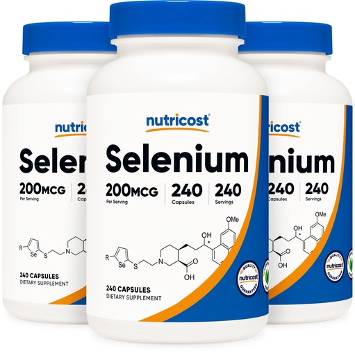 [BRSWG2YLOUAWKCI3] Nutricost Selenium 200mcg, 240 Veggie Caps (3 Bottles) - Non-GMO, Gluten Free L-Selenomethionine …