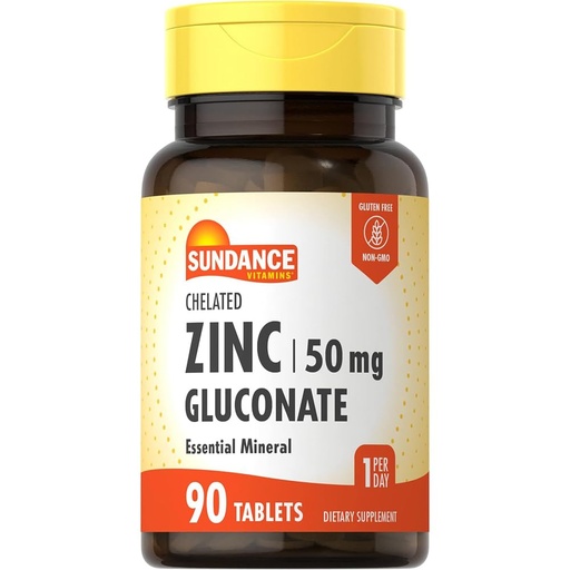 [BRSWGYI7OABGEEI2] Sundance Vitamins Chelated Zinc 50 mg (Gluconate)