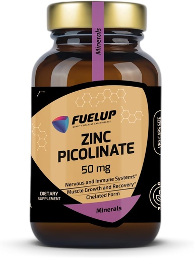 [BRSREHQNOANWY2Y3] Zinc Picolinate 50 mg, 120 Veg Caps – Zinc Supplement – Gluten-Free - Allergen-Free - Non-GMO – Supplement to Improve Nervous and Immune Systems - For Muscle Growth and Recovery- 4 Month Supply