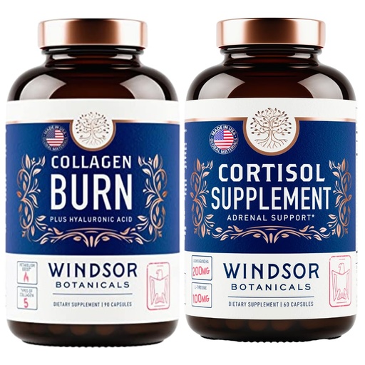[BRSROCY5BBYGYDLA] WINDSOR BOTANICALS Cortisol Blocker and Multi Collagen Burn - Beauty and Mood Support Bundle