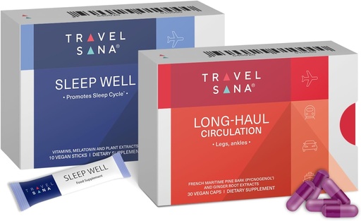 [BRSRAYD2OEPGYETD] Long-Haul Circulation (30 Vegan Caps) + Sleep Well (10 Sticks)