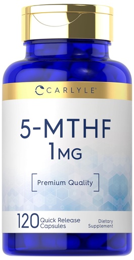 [BRSROGD5PIMGM3TU] Carlyle 5-MTHF L Methylfolate 1mg | 120 Capsules | Non-GMO & Gluten Free Supplement | Premium Quality