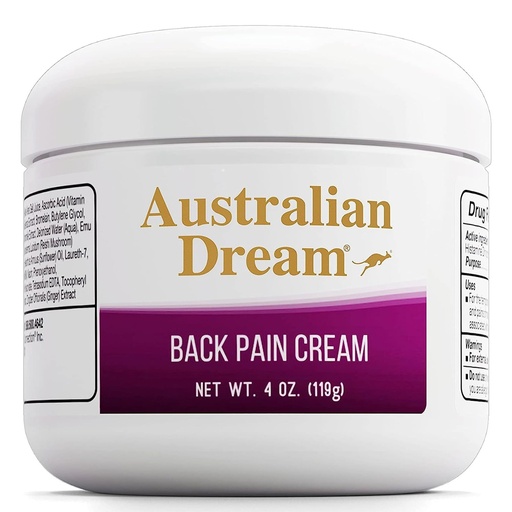 [BRSWIALRAQNW2DLE] Australian Dream Back Pain Cream - Soothing, Non-Greasy Muscle Pain Relief Cream - Good for Neck, Back, Body, or Muscle Aches - 4 oz Jar