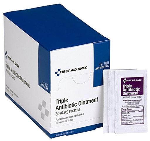 [BRSWIZQ3BIFQGC34] First Aid Only 12-700 Triple Antibiotic Ointment Packets, 60 Count