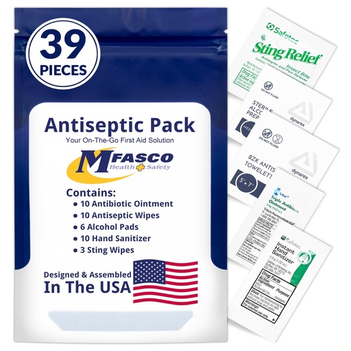 [BRSWIYYLAJ5RE2DM] First Aid Kit Supplies Pack Topical Products for Wounds | Wound Cleansing & Treatment | 39 Piece | MFASCO
