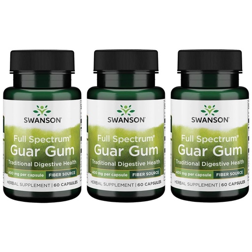 [BRSWGFD3BUNAAADG] Swanson Full Spectrum Guar Gum 400 mg 60 Caps (3 Pack)