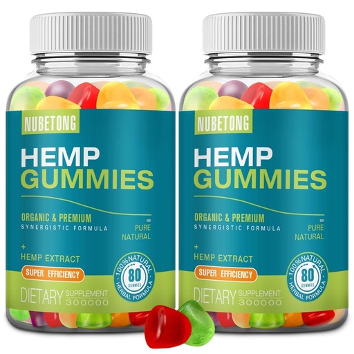 [BRSRYZQ2CUCWMDLG] 2 Packs Hemp Gummies for Sleep, Pain, Anxiety Relief High Potency Supplement Edible Bear Gummy Extra Strength Pure Natural Hemp Oil Extract Non-GMO, Vegan