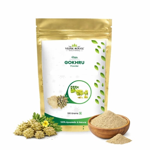 [BRSREC33AB7Q223F] Gokhru Powder | 100% Pure & Natural Ayurvedic Herb | Traditionally Used to Balance Kidney Wellness & Urinary Wellness | 100g (Pack of 1)