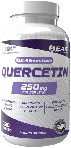 [BRSROAT2OJ7R4E3G] EAS Quercetin 250mg | Heart & Respiratory Health | Supports Immune Response | Gluten Free, Non GMO | Better Absorption with Cyclosome Delivery | 120 Tablets