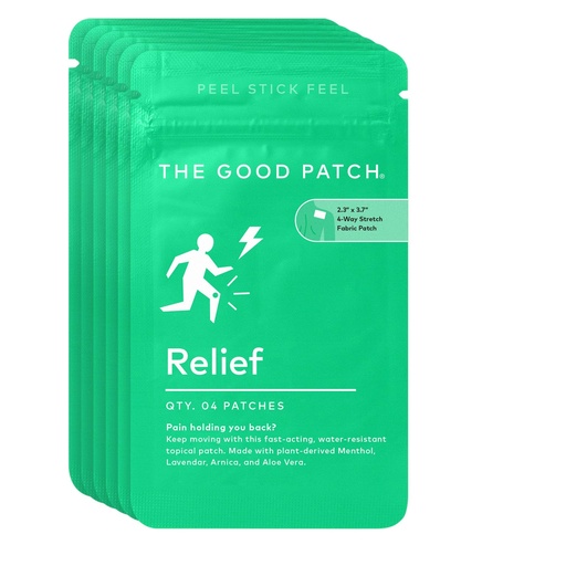 [BRSW2CA7OQNBY2Q7] The Good Patch Muscle Pain Relief Patches, Natural Patch with Menthol, Lavender, Arnica and Aloe Vera, Sustained Release, Plant Powered Wearable Wellness, For Back, Neck, Arms, Legs (24 Total Patches)
