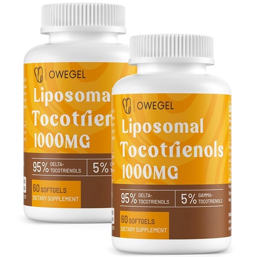 [BRSRYZQ7CV6RAAAU] owegel Liposomal Tocotrienols 1000 mg, Vitamin E Supplement, 120 Softgels | 1000 mg tocotrienols, 95% delta, 5% gamma, liposomal delivery, one daily softgel, 60 softgels, non-gmo, gluten-free