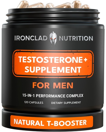 [BRSRYZT5DINQ42D6] Advanced Testosterone Supplement for Men - 15-in-1 Natural Complex for Vitality, Energy & Strength with Tongkat Ali, Ashwagandha, Shilajit, Fadogia Agrestis - 2 Month Supply