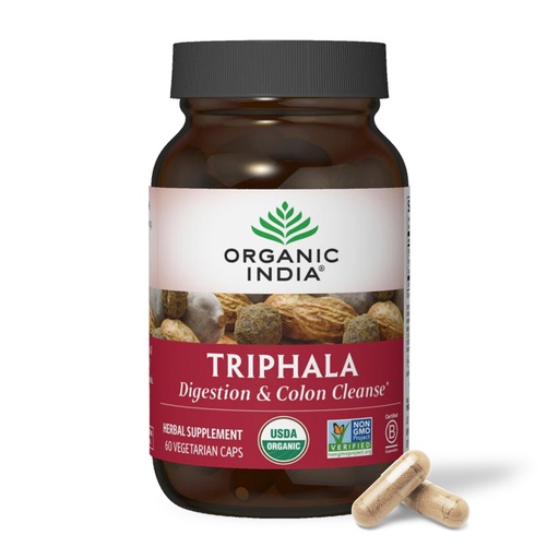 [BRSRACANCUCBYADG] ORGANIC INDIA Triphala Capsules Organic - Herbal Supplement with Amla, Bibhitaki, Haritaki, Digestion & Colon Support, Immune System Support, Adaptogen, Vegan, USDA Certified Organic - 60 Capsules