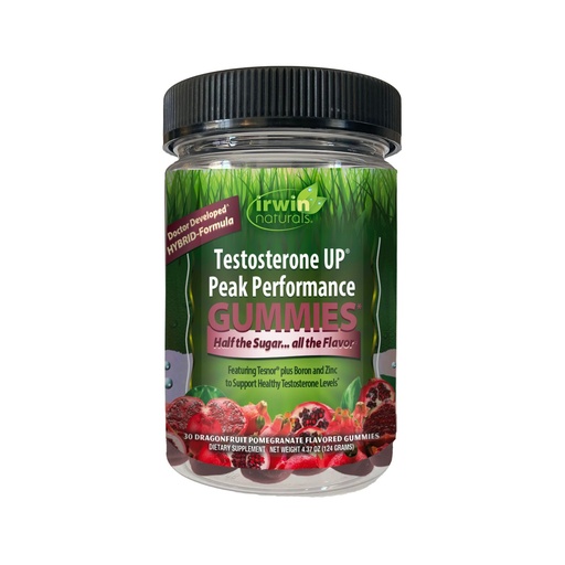 [BRSREBQQB56RSADV] Irwin Naturals Testosterone Up Peak Performance Gummies for Men's Vitality | Energy & Stamina Support | Tesnor + Zinc + Boron | Peak Performance & Strength | 30 Vegan Gummies