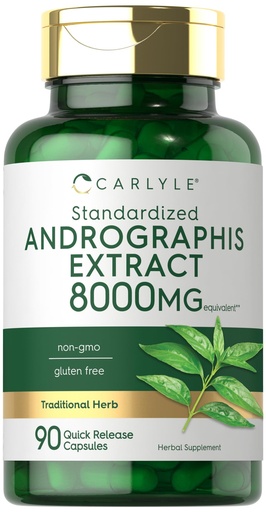 [BRSW2GIQBEHRS33U] Carlyle Andrographis Paniculata Capsules | 90 Pills | Herb Extract Supplement | Non-GMO and Gluten Free