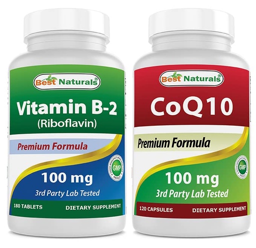 [BRSRMBAEDMHGCAL5] Best Naturals Vitamin B2 (Riboflavin) 100 mg & COQ10 100 mg