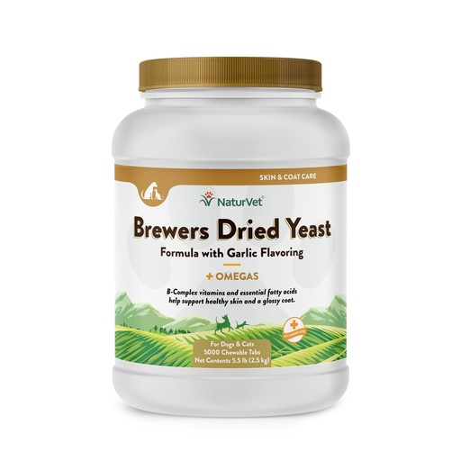 [BRSWIY3YCEORGHTM] NaturVet – Brewer’s Dried Yeast Formula with Garlic Flavoring – Plus Omegas | Rich in Omega-3, 6 & 9 Fatty Acids | Fortified with B1, B2, Niacin & Vitamin C | For Dogs & Cats | 5000 Chewable Tablets