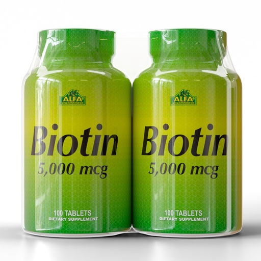 [BRSRE2QZAEMQYHIY] ALFA VITAMINS Biotin 5000 mcg High Potency Vitamin B7 Supplement for Daily Use – 100 Tablets 2 Pack