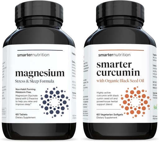 [BRSRAZIRBMHBMYLZ] Multi-Active Magnesium Tablets & Curcumin Softgels - Potent & Bioavailable, Active Curcumin Softgels Standardized to 95% Tetrahydrocurcuminoids [1-Month Supply]