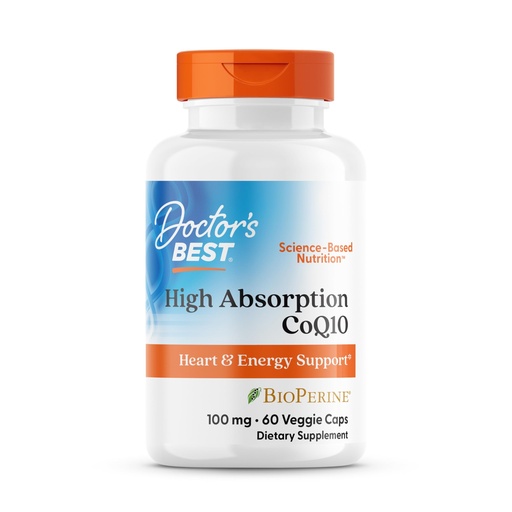 [BRSWIYQHCEOQGCQ3] Doctor's Best, High Absorption CoQ10, with BioPerine, 100 mg, 60 Veggie Caps.