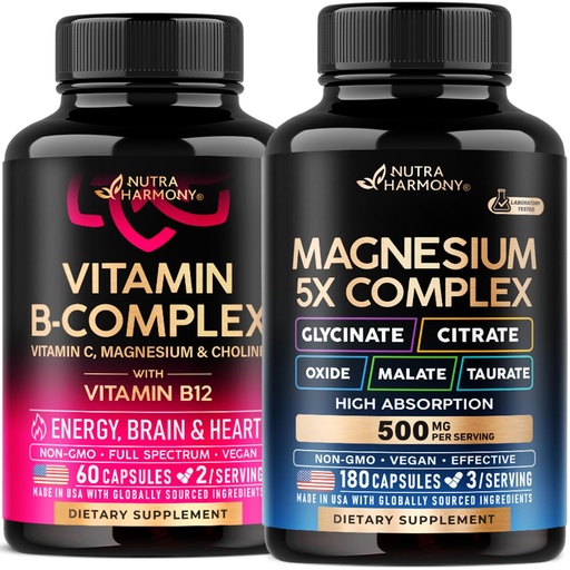 [BRSRG2TYCQNRQCLJ] NUTRAHARMONY Vitamin B Complex & Magnesium Complex Capsules
