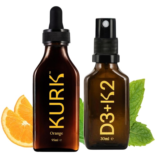 [BRSRABI7OEDWCYA2] High Strength Liquid Curcumin Oil from Turmeric (Orange 3.2 Fl Oz) and Vitamin D3 K2 Oral Spray (Peppermint 1 Fl Oz) Bundle